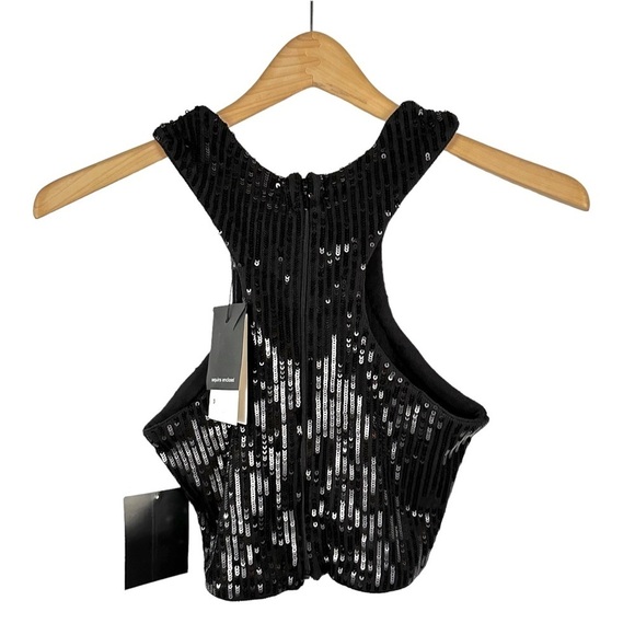 RETROFETE Audra Sequined Sleeveless Crop Top - Picture 4 of 12